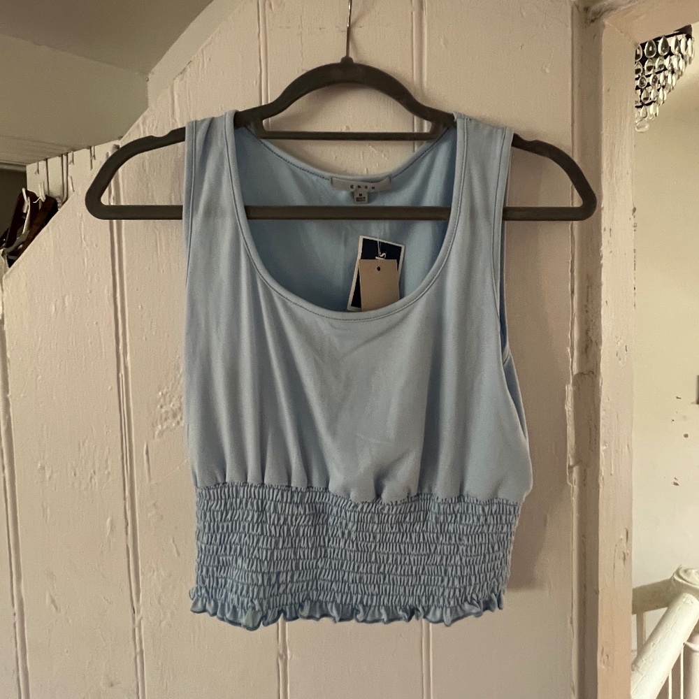 Light Blue Sleeveless Crop Top